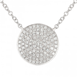 14k gold large diamond disk necklace