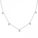 14k gold diamond bezel drop necklace