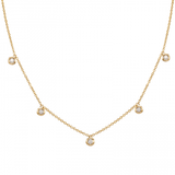 14k gold diamond bezel drop necklace