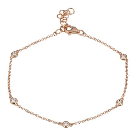 14k gold 5 diamond by the yard bracelet