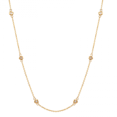 14k gold 10 diamond bezel necklace