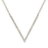 14k gold diamond large v dip necklace