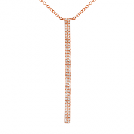 14k gold double row diamond bar necklace