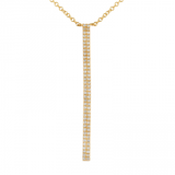 14k gold double row diamond bar necklace