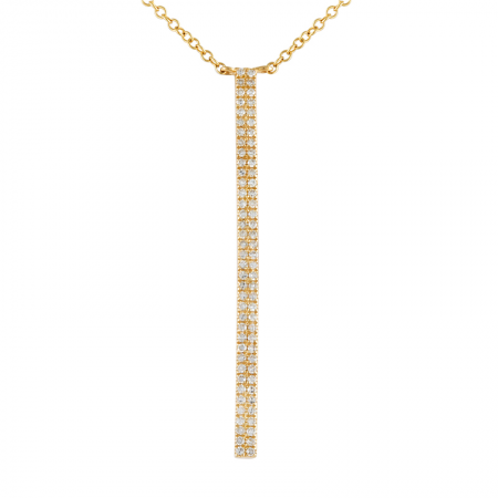 14k yellow gold double row diamond bar necklace