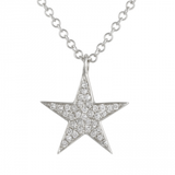 14k Gold Diamond Star Necklace