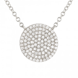 14k large circle disk necklace