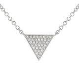 14k Gold Diamond Triangle Necklace