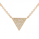 14k Gold Diamond Triangle Necklace