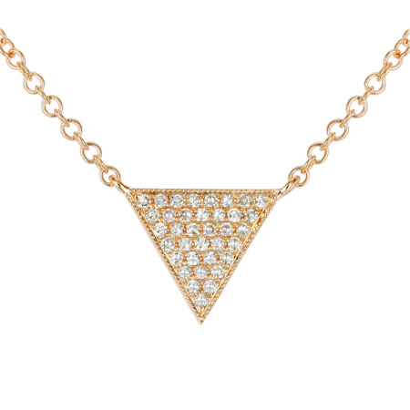 14k Gold Diamond Triangle Necklace