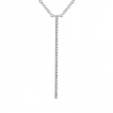 14k gold diamond single row vertical bar necklace