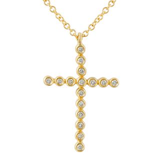 14k gold diamond cross necklace