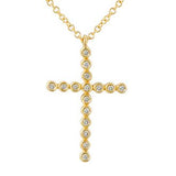 14k gold diamond cross necklace