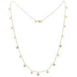 14k gold diamond star dangle necklace