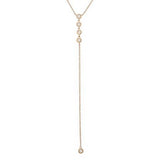 14k gold bezel set diamond lariat