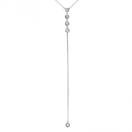 14k gold bezel set diamond lariat