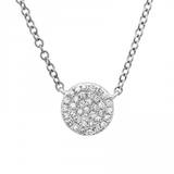 14k gold diamond circle disk necklace