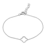 14k gold diamond clover bracelet