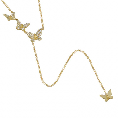 14k gold butterfly lariat