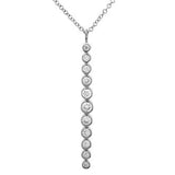 14k gold diamond bezel set vertical bar necklace