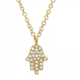 14k gold diamond hamsa necklace