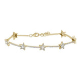 14k gold diamond star bracelet