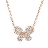 14k gold diamond butterfly necklace