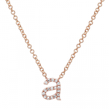 14k gold diamond lower case initial necklace