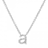 14k gold diamond lower case initial necklace