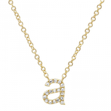 14k gold diamond lower case initial necklace