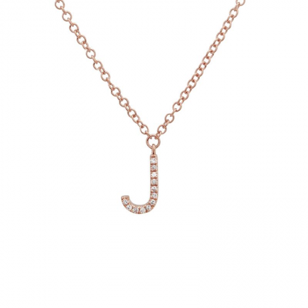 14k gold diamond initial necklace