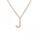 14k gold diamond initial necklace