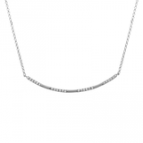 14k gold and diamond curved bar necklace