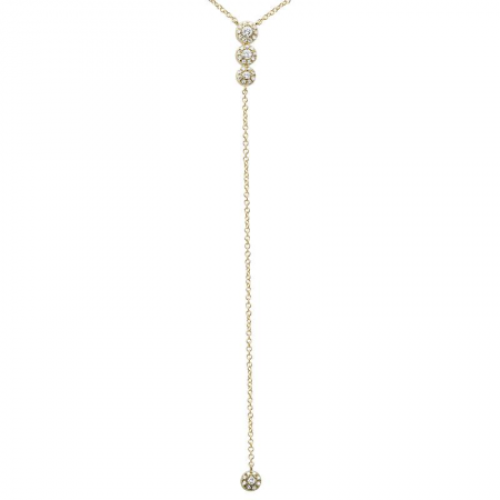 14k gold diamond lariat necklace