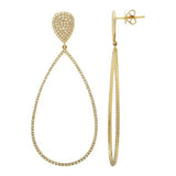 14k gold diamond teardrop post pear drops