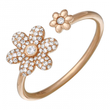 14k gold diamond double daisy ring