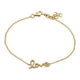14k gold diamond love bracelet