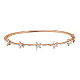 14k gold diamond star bangle