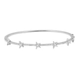 14k gold diamond star bangle