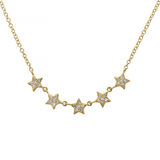 14k gold 5 baby diamond star necklace