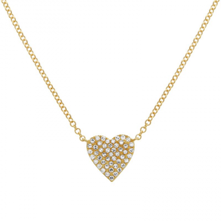 14k gold diamond heart necklace