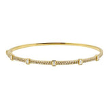 14k gold diamond bangle with rectangle baguettes