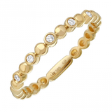 14k gold bezel diamond and shot bead ring