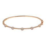 14k gold diamond multi circle bangle