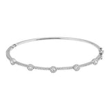 14k gold diamond multi circle bangle