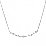 14k gold diamond curved bar necklace