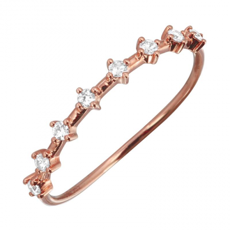 14k rose gold diamond ring size 6.5