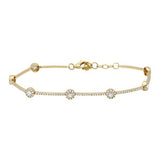 14k gold diamond bezel link bracelet