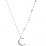 14k gold diamond moon and star necklace