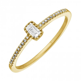 14k gold diamond baguette ring